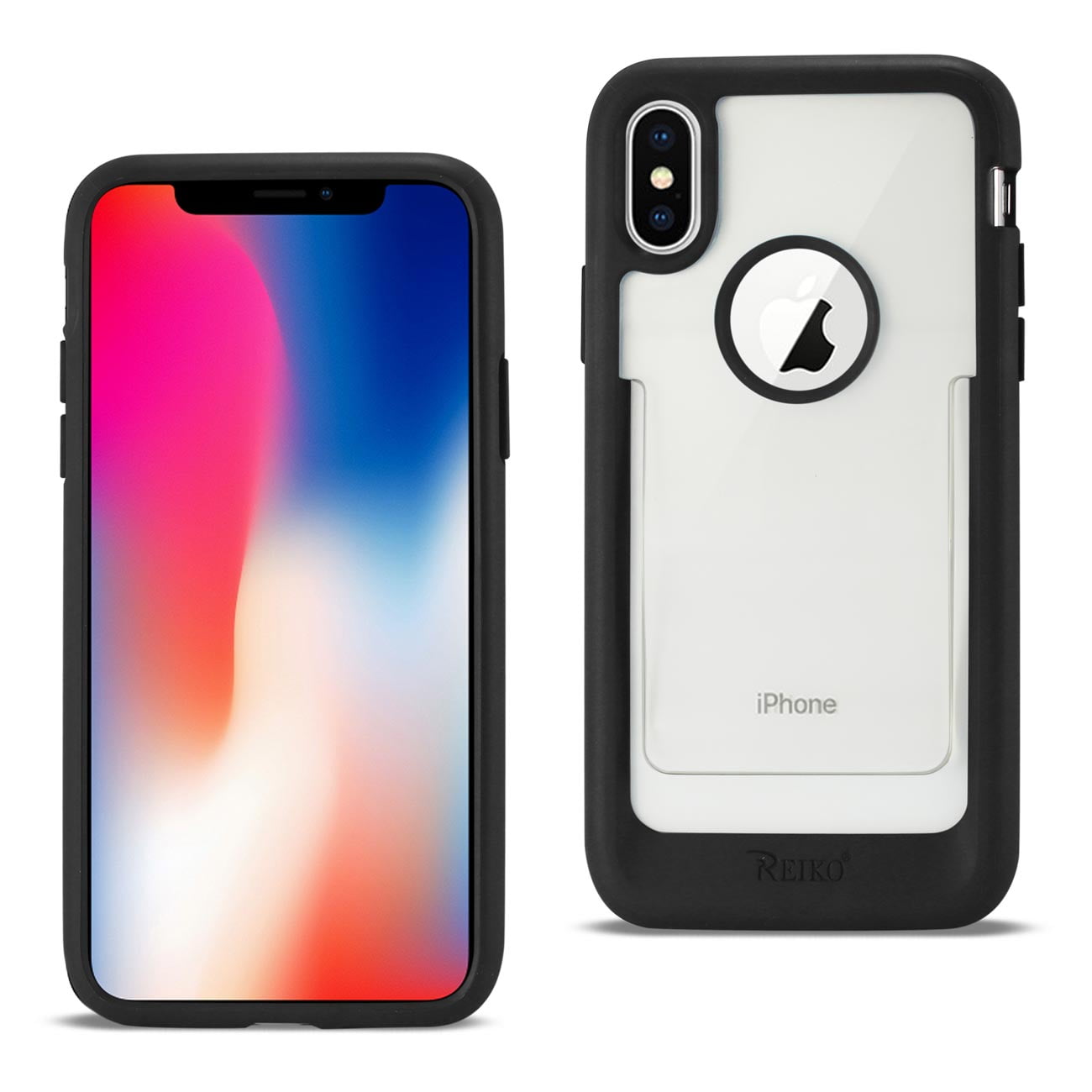 Iphone X Belt Clip Polymer Case In Clear Black