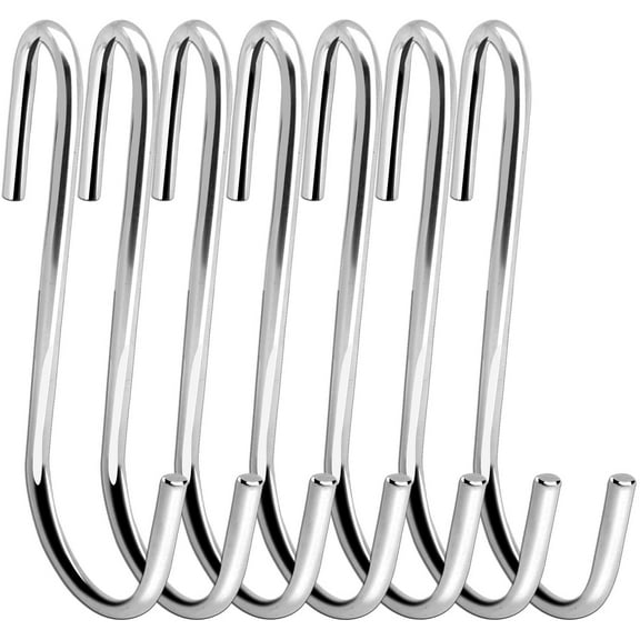 18 Pack 4 inch Heavy Duty S Hooks Pan Pot Holder Rack Hooks Hanging Hangers S Shaped Hooks for Kitchenware Pots Utensils Clothes Bags Towels Plants