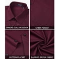 thumbnail image 5 of HISDERN Men's Short Sleeve Dress Shirt Classic Fit Stretch Button Down Shirt for Office Casual, 5 of 11