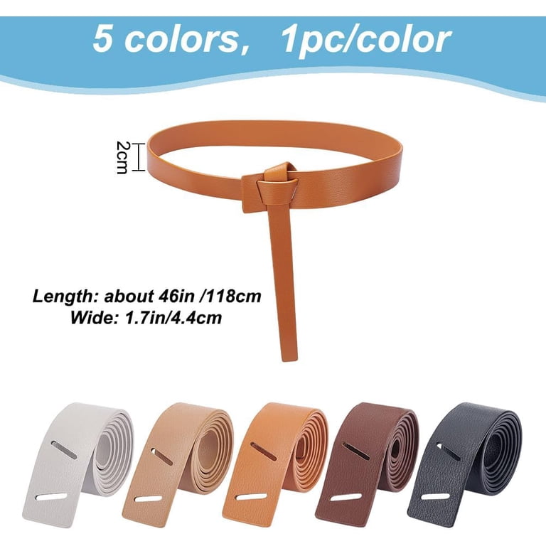 5 Pcs PU Leather Knot Belt 5 Colors Tie a Knot Waist Belts  display picture 3