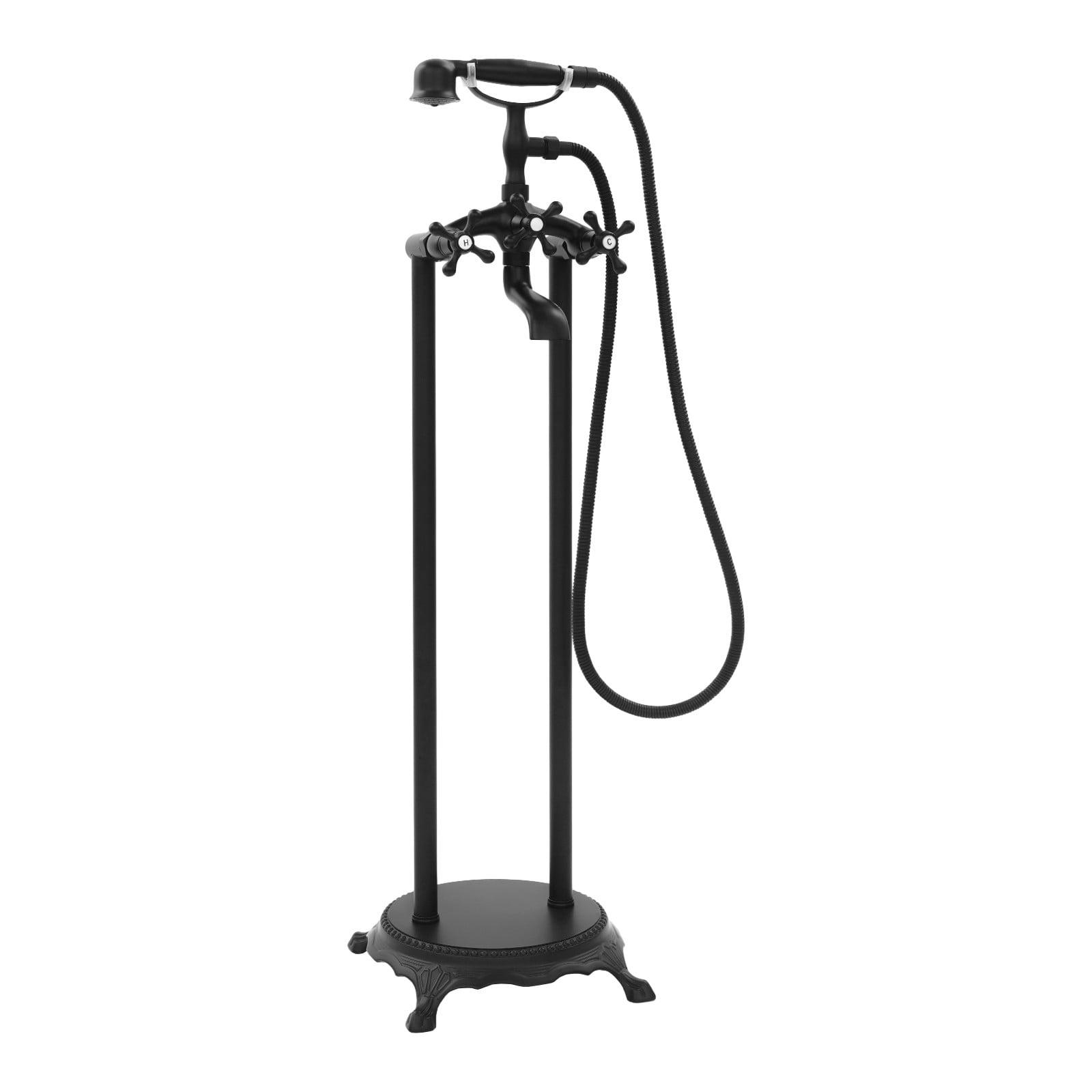ToppiJoy Freestanding Bathtub Faucet, Tub Filler with Handheld Shower (Black)