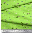 thumbnail image 3 of Soimoi Green Silk Fabric Text & Arrow Tribal Print Sewing Fabric Yard 42 Inch Wide, 3 of 3