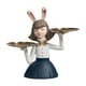 thumbnail image 1 of Esculturas de niña, bandeja multiusos para guardar joyas y pendientes, contenedor organizador de almacenamiento, adorno de mesa para baño y dormitorio azul, 1 of 9
