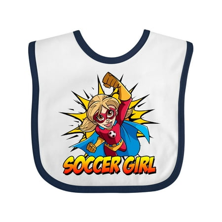 

Inktastic Soccer Girl Superhero Girls Baby Bib