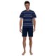thumbnail image 2 of GÖTZBURG Pijama de Hombre - Algodón, Cuello Redondo, Rayas, corto Azul/Blanco L (Large), 2 of 3