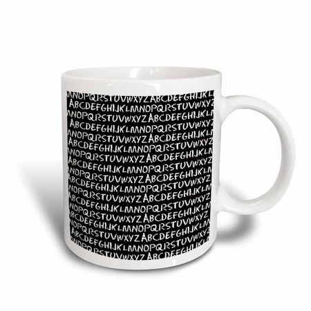 

3dRose Chalkboard Alphabet - Ceramic Mug 15-ounce