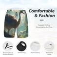 thumbnail image 3 of Daiia Majestic Ostrich In Forest Mens Swim Trunks Swim Shorts Quick Dry Swim Shorts with Mesh Lining Pockets-3X-Large, 3 of 9