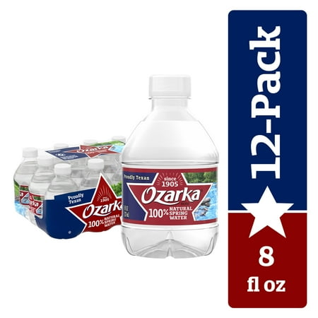 OZARKA Brand 100% Natural Spring Water  8-ounce mini plastic bottles (Pack of 12)