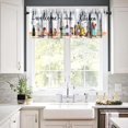 thumbnail image 4 of Rustic Kitchen Valance Curtains Farmhouse Country Minimalism Condiment Summer Fruit Wine Bakery Utensil Sweet Home Watercolor Blackout Curtains for Dining Room 54x18 Inch, 4 of 6