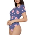 thumbnail image 2 of The Xecao Cute Pig Women's Crew Neck Body Suit, a short-sleeved bodysuit and basic swimsuit, both comfort and style for dating and daily life, 2 of 9