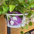 thumbnail image 2 of ing Railing Planter Baskets Flower Pot Holder er Iron Potted Plants Rack White, 2 of 8