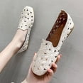 thumbnail image 6 of YHAJDS Closed Toe Flats for Women Solid Color Square Slip On Soft Loafers Casual Daily Work Shoes, 6 of 7