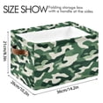 thumbnail image 4 of Yayeee Canvas Storage Basket with Handles for Shelves Fabric Bins Closet Organizer, Light Green Camouflage Design, 4 of 8