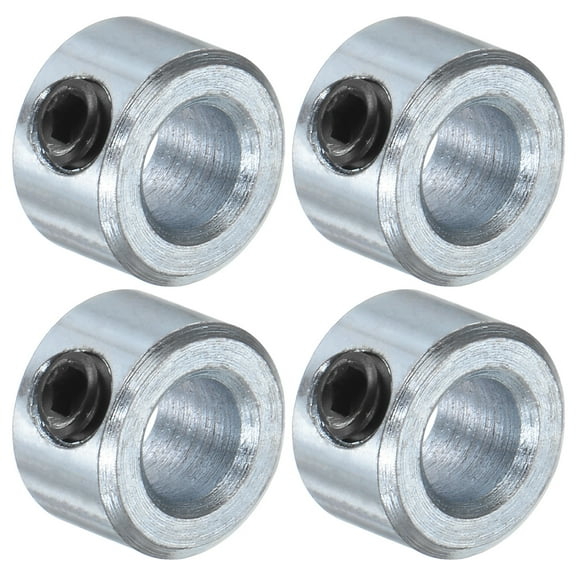 4 Packs Set Screw Collars 1/4" Bore Carbon Steel Shaft Collars, 1/2" OD, 5/16" Width Axle Collar Clamp