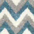 thumbnail image 5 of SAFAVIEH Willis Zigzag Stripes Kids Shag Area Rug, Ivory/Blue, 4' x 4' Square, 5 of 5