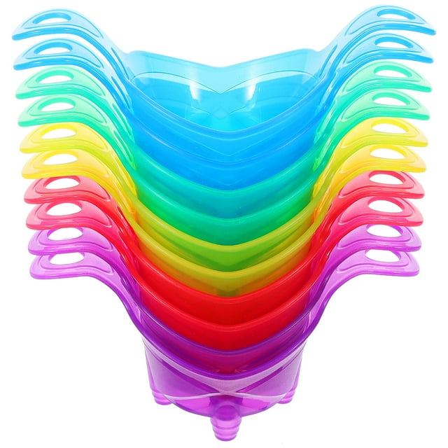 EXHUMKY Muffin Cups Assorted Color Plastic Round Small Cake Serving Cups Home Use 10Pcs
