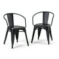 thumbnail image 5 of Simpli Home Larkin Metal Dining Arm Chair (Set of 2) in Distressed Black, Silver, 5 of 14