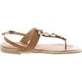 thumbnail image 6 of Forever Link Nia-22 Women's Embellished Beaded Metallic Chain Dress Thong Sandal, 6 of 7