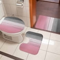 thumbnail image 4 of Pink Gray Ombre Bath Mat 3 Piece Bathroom Rug Set, Vintage Country Wooden Non Slip Bath Rug Contour Mat and Toilet Lid Cover, Absorbent Shower Mats Soft Bath Rugs and Mats Sets, 4 of 8