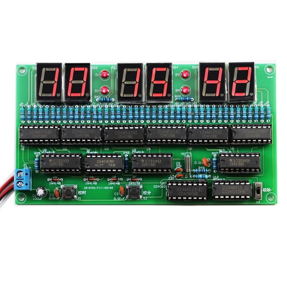 Kit de reloj eTaxoPowo DIY, circuito digital electrónico de 6 bits