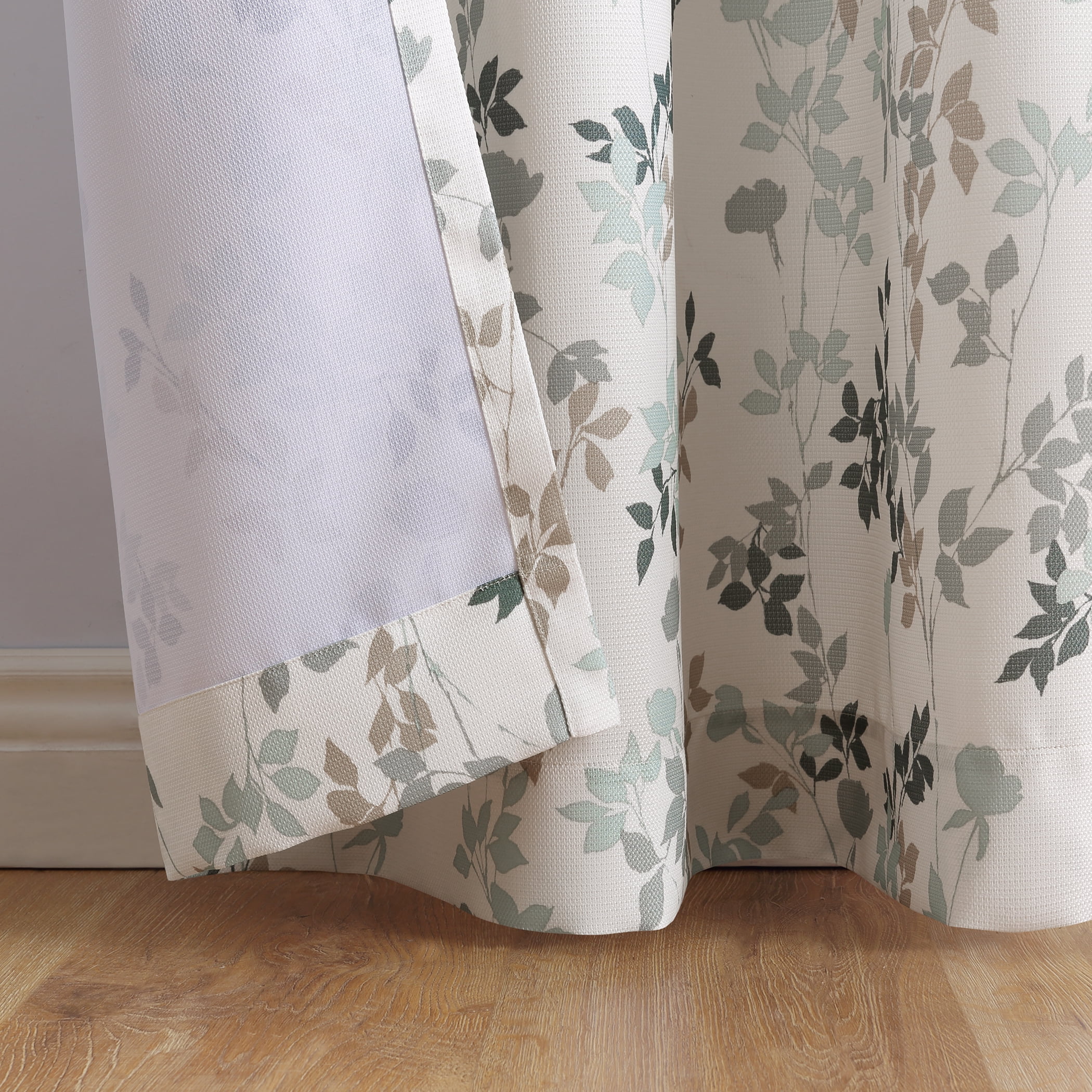 No. 918 Mabel Casual Grommet Window Curtain Panel, 48"x84", Harbor Blue/Green