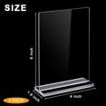 thumbnail image 4 of Acrylic Sign Holder 8.5 x 11 Inch 3 Pack, Clear Display Sign Stand for Store Sign Holders, Vertical Double Acrylic Stands, Vendor Booth Display Items, 4 of 6