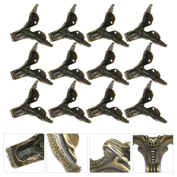 Homoyoyo 12pcs Vintage Style Alloy Furniture Support Legs for Tables Cabinets Desks Replacement
