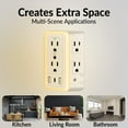 thumbnail image 6 of WBM SMART Multi Plug Outlet, Surge Protector, 6-Outlet Extender with 2 USB Charging Ports, USB-C & Night Light, 3-Sided Power Strip with Adapter Spaced Outlets - 2 Count, White, 6 of 8