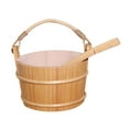 thumbnail image 1 of 4 Liter Wooden Bucket and Ladle & Liner Hand-crafted Steaming Color:, 1 of 8