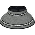 thumbnail image 3 of Women Sun Visors Foldable Straw Hats Summer Beach Packable Hat Floppy Wide Brim Cap Deep Style, Adjustable Size, 3 of 7