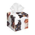 thumbnail image 1 of Balery Happy Dog Faces Collage Porta Pañuelos de Cuero con Estampado – Funda Moderna Cuadrada para Caja de Pañuelos, Dispensador 5x5x5'', 1 of 7