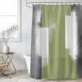 thumbnail image 4 of Sage Green Grey Bathroom Shower Curtains with 12 Hooks Polyester Waterproof Shower Curtain for Stalls and Bathtubs Modern Farmhouse Abstract Color Block Decorative Bathroom Curtain 54x78 Inches, 4 of 9