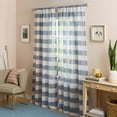 thumbnail image 3 of TOWN & COUNTRY BASICS Pax Semi-Sheer Stripe, Light Filtering Indoor Curtains 2-Pack Blue/White, 50"x84", 3 of 10