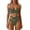 Green, variant on Qiopertar Women's Bikini Set 2026 Fashion Crochet Lace V Neck Bathing Suit High Waisted Ruched Swimwear Adjustable Straps Floral Print Beach Vacation Pool Party Swimsuit, Hot Pink S