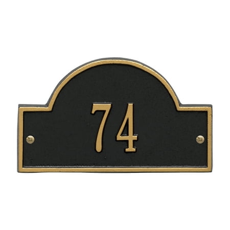 Adress Plaque Personalized Whitehall Products Petite One-Line Arch Marker Address Plaque in Black/Gold ()