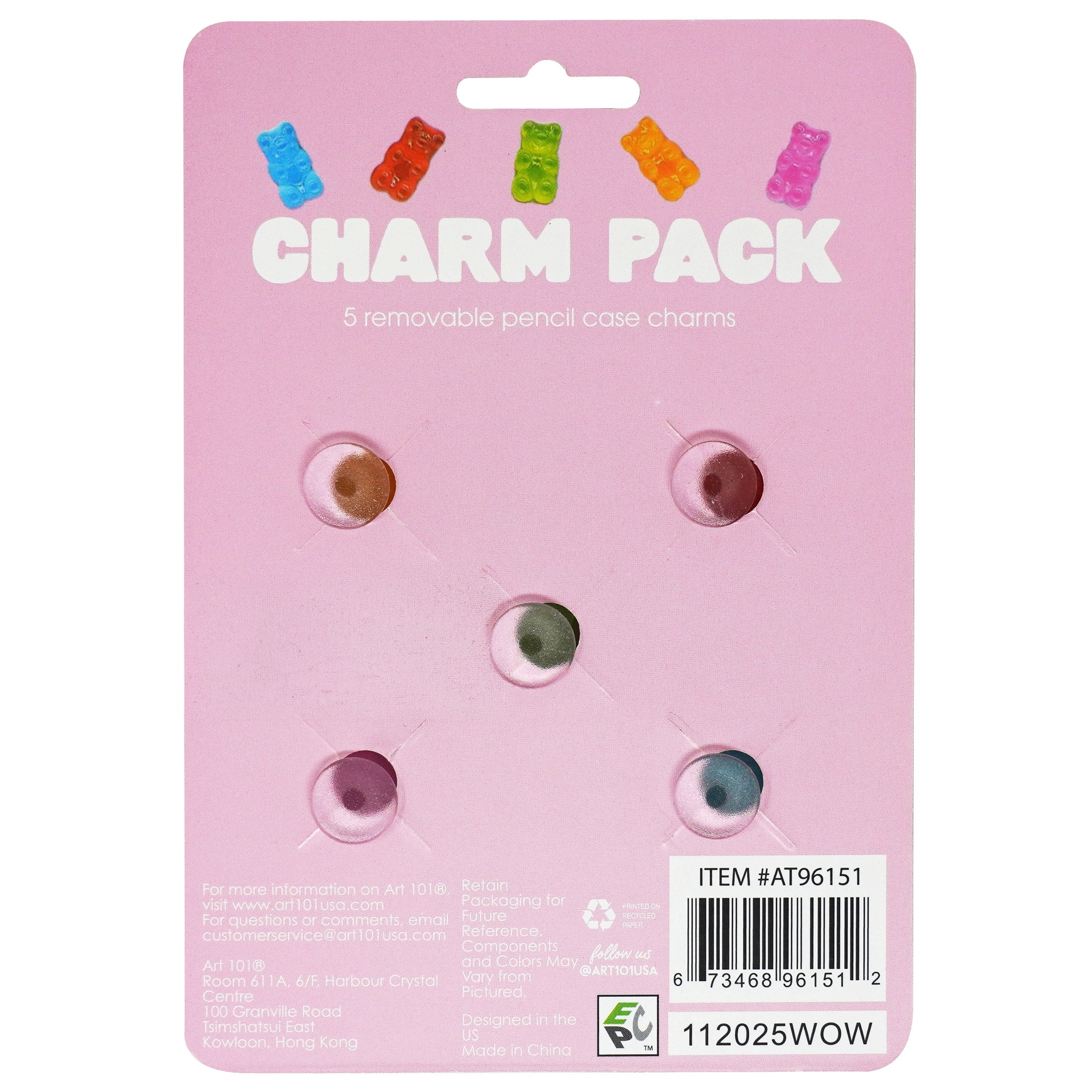 Art 101 Gummy Bear Charm Pack for Silicone Pencil Pouches