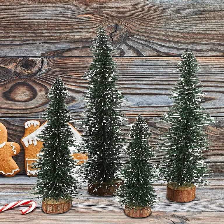 Southwit Mini Christmas Tree Set of 4 Miniature Pine Trees Frosted