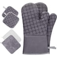 thumbnail image 2 of Akatsuki 6PCS - Juego de manoplas y agarraderas para horno con 2 toallas Manoplas para horno antideslizantes resistentes al calor, adecuadas para cocinar Hornear Asar a la parrilla Gris, 2 of 8