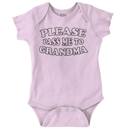 

Pass Me To Grandma Grandchild Funny Romper Boys or Girls Infant Baby Brisco Brands 24M