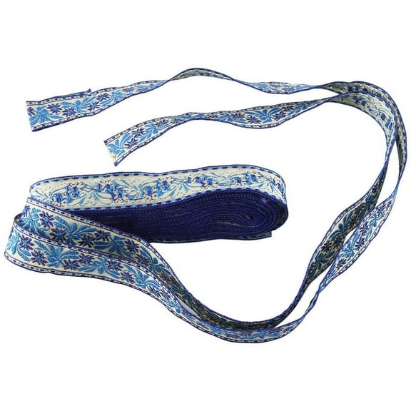 Flowers Pattern Embroidered Jacquard Ribbons Woven Lace Trim for Garment Bag Curtain Sewing Lace Fabri