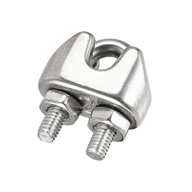 Unique Bargains 304 Stainless Steel Wire Rope Clip Clamp for 2mm Diameter Cable, 8 Pack