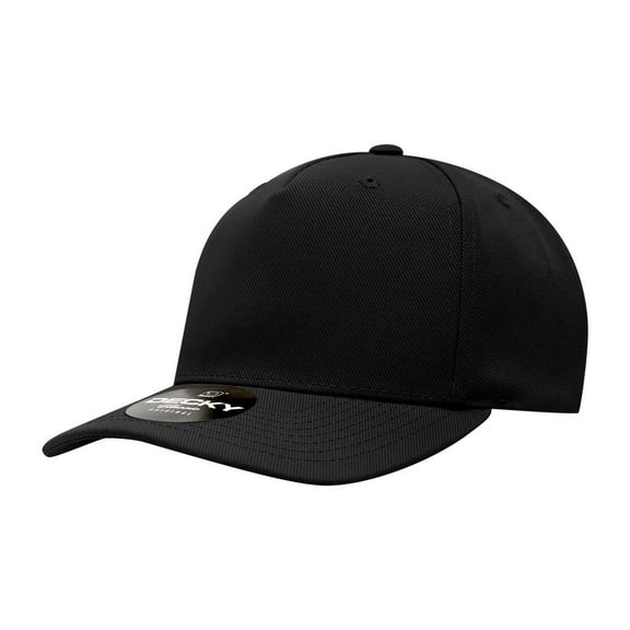 Decky 6038 5 Panel Mid Profile Structured Polyester Cap-Blacck