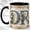 Black, variant on Botanical DR Coffee Mug, Doctor Initial Mug, Ceramic 11 oz