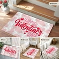 thumbnail image 6 of Happy Valentine's Day Washable Area Rug 2 x 3 ft Vintage Watercolor Pink Romantic Line Rose Flower, Soft Non Slip Rugs Stain Repellent Indoor Felt Carpet for Living Dining Room Bedroom Home Office, 6 of 9