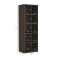 thumbnail image 3 of Rivington Modern Open Bookcase in Dark Walnut (5-Shelf) - Set of 2, 3 of 11
