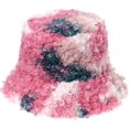 thumbnail image 4 of CoCopeaunts Tie-Dye Bucket Hat for Women Sheep Curly Wool Fisherman's Hat Europe United States Winter Outdoor Warm Basin Cap, 4 of 8