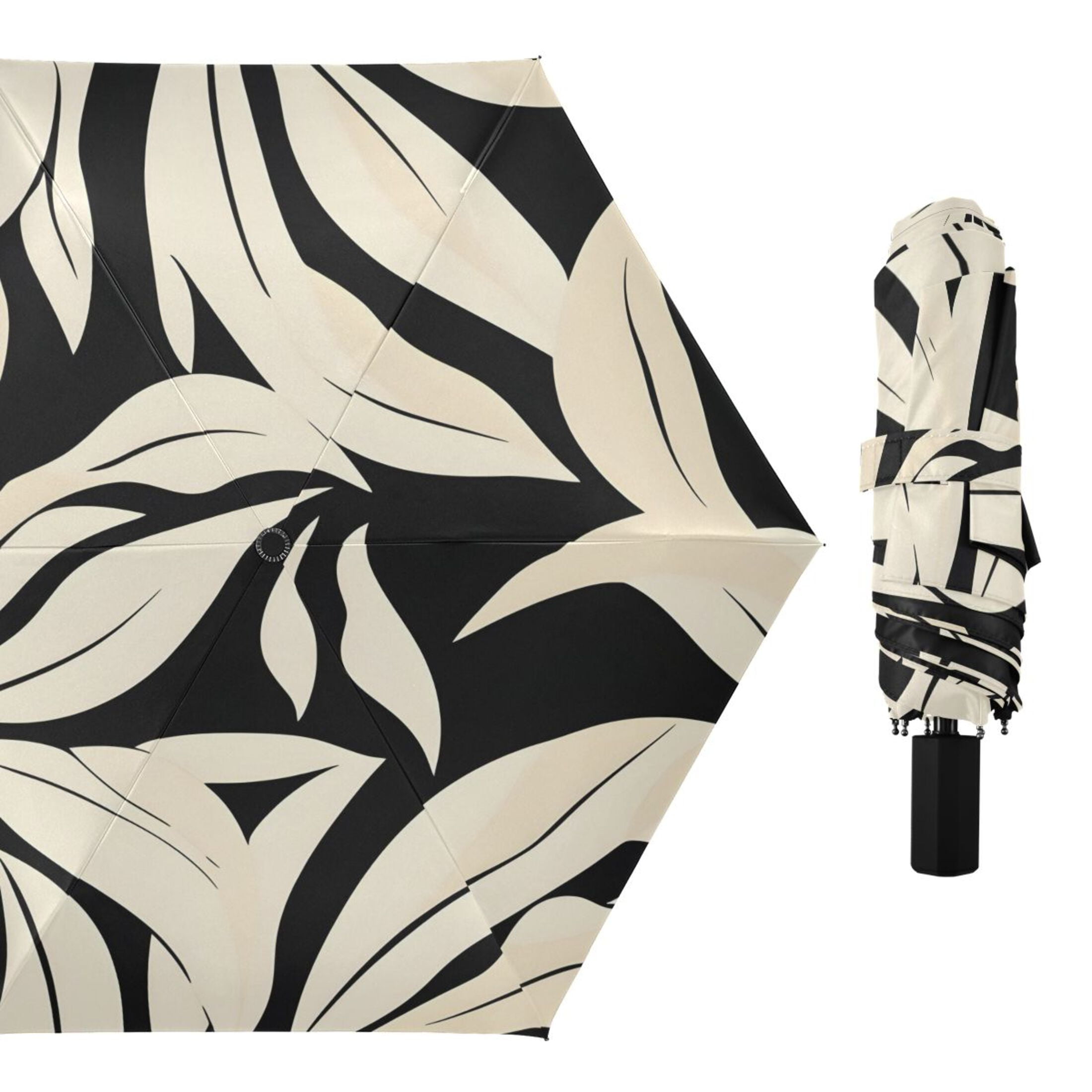 ALAZA Palm Leaf-e1 UPF 50+ Compact Folding Umbrella for Rain Travel Umbrella Packable