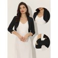 thumbnail image 2 of Bolero Shrugs Allegra K Mujer Collared Vestido Negro S, 2 of 6