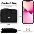thumbnail image 3 of ZHAOCHENG Monedero para mujer, tarjetero, monedero pequeño plegable con bloqueo RFID, bonita cartera pequeña de cuero con bolsillo para mujeres y niñas, minimonedero corto para damas, color negro, 3 of 5