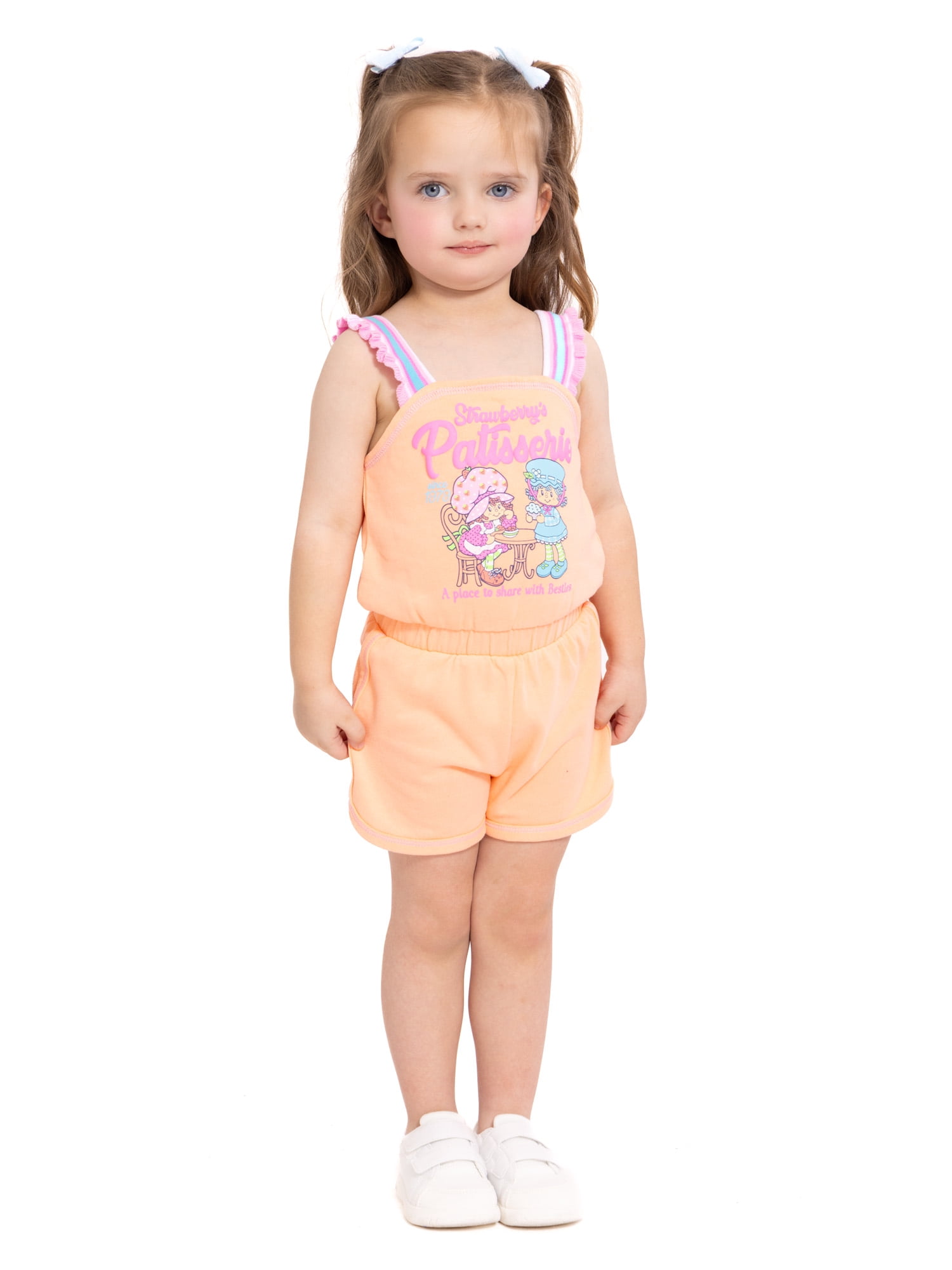 Strawberry Shortcake Toddler Girls Sleeveless Graphic Romper, Sizes 12M-5T